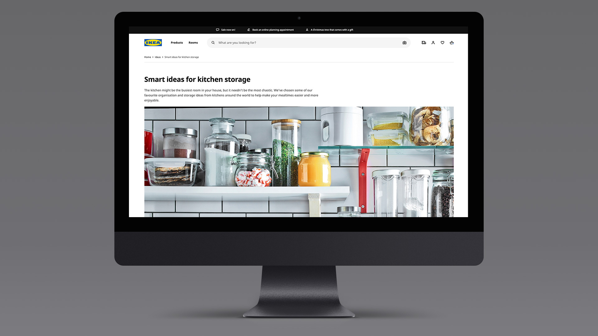 IKEA webpage on desktop monitor